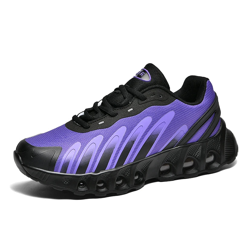 New Men's Sneakers PU Air Cushion Anti-Slip Shock Absorber Running Shoes Outdoor Lightweight and Breathable Mesh Running Shoes