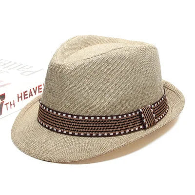 Summer Fedoras Spring and Summer Korean Party Jazz Hat Cotton Linen Top Hat  for Buchet Hat Panama Cap