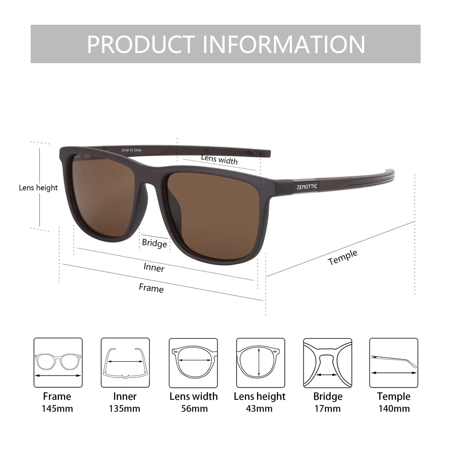 Sport Square TR90 Prescription Sunglasses For Men Polarized UV400 Protection Progressive/Myopia Optical Sun Glasses