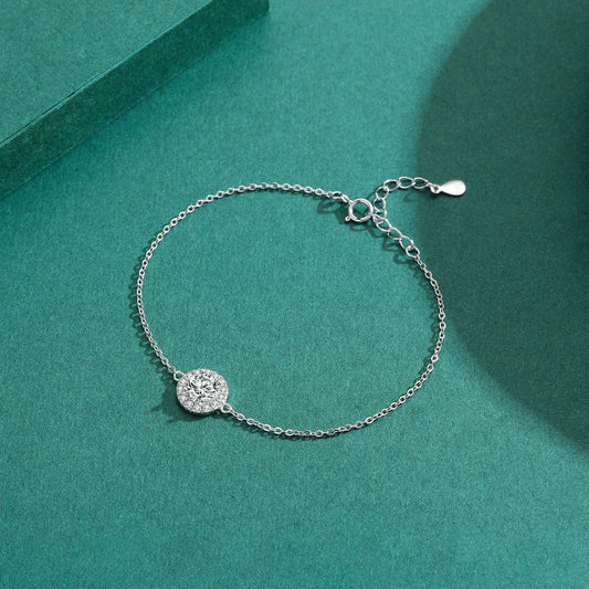 Bracelet à maillons en argent sterling 925 pur, avec oxyde de zirconium étincelant de 1,0 carat, pour femme, idéal pour mariage et fiançailles