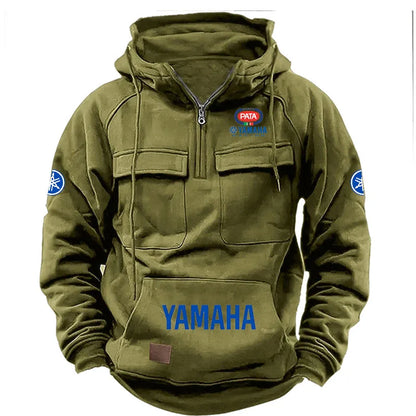 Zipper Hoodie for Outdoor Sports Enthusiasts, 2026 New Men's Fashion Half-Zip Pocket Autumn-Winter Hooded Sweatshirt