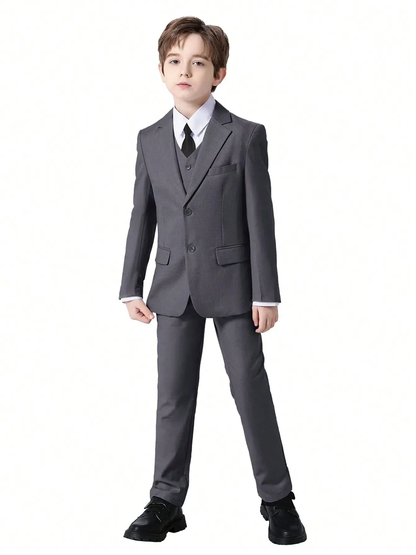 Boys Suits Colorful Formal Suits 4 Piece Slim Fit Dresswear Suit Set Jacket Vest Pants and Tie）School Uniforms