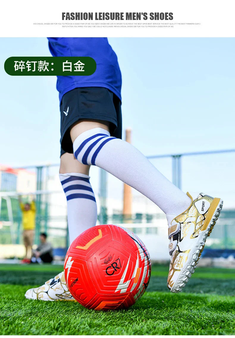 Professional Football Shoes Kids Futsal Sneakers Outdoor Low-cut Soccer Shoes Boys Lightweight Non-slip Children's Sports Shoes