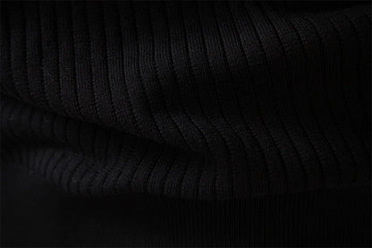 Men's Long Sleeve T-shirt Fall Winter Fashion Knit Slim Fit Polo Sweater Riibed Henry Collar Sweatershirt for Man