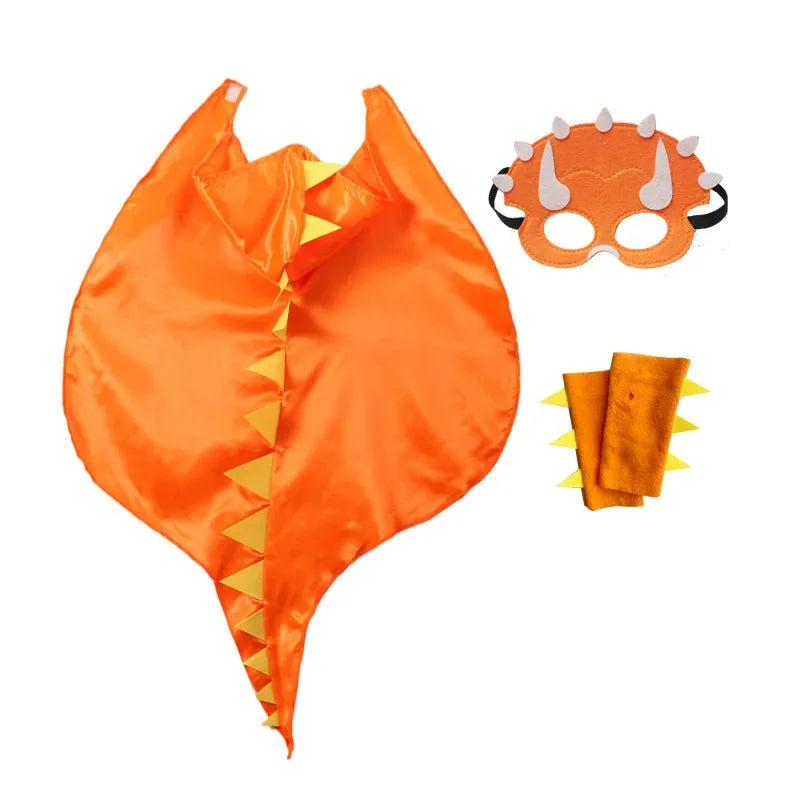 Boys Girls Dinosaur Cape Dragon Hooded Cloak for Kids Halloween Costume Christmas Fancy Cape Mask Cosplay Costumes