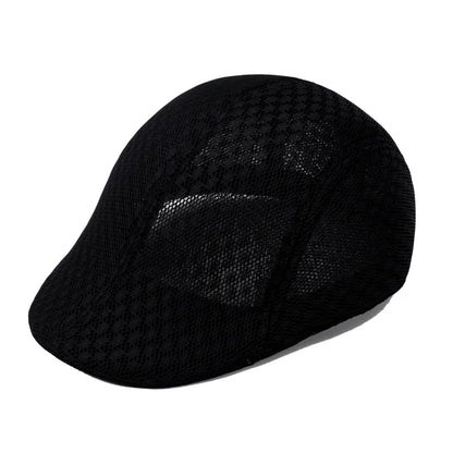2023 New Summer Casual Beret Hat Unisex Mesh Flat Caps Newsboy Style adjustablr Fashion Breathable Summer Hat for Women Men Caps