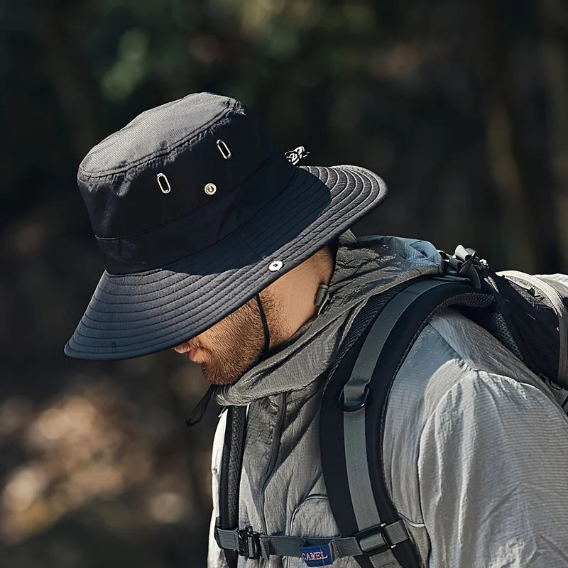 New Fisherman's Hat Fashionable and Versatile Sunscreen Mountaineering Hat Adjustable Breathable Waterproof Outdoor Camping Hat