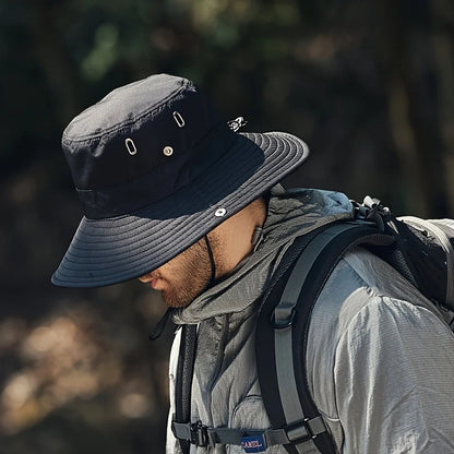 New Fisherman's Hat Fashionable and Versatile Sunscreen Mountaineering Hat Adjustable Breathable Waterproof Outdoor Camping Hat