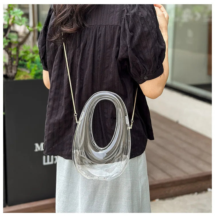 Acrylic Going Out Handbag Ins Famous Fashion Glossy Women's Dinner Bags Diagonal Span Wrist Bag Shoulder Messenger Bag