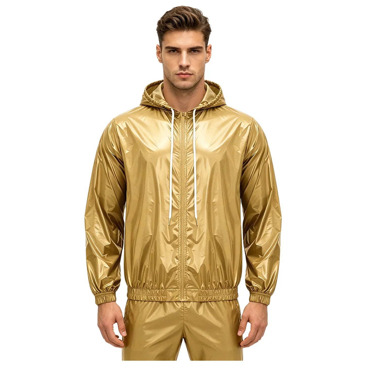 Mens Waterproof Hooded Jacket Tops Breathable Raincoat Waterproof Windproof Outdoor Biking Fishing Jacket Hood Outerwear