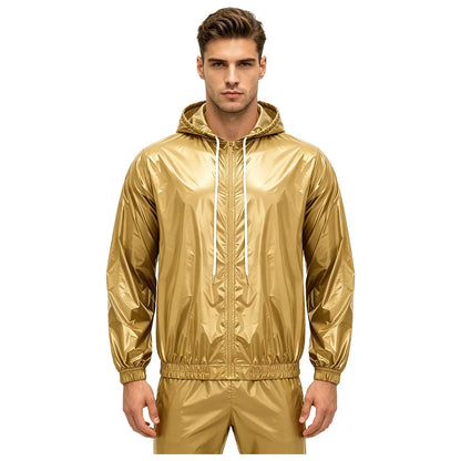 Mens Waterproof Hooded Jacket Tops Breathable Raincoat Waterproof Windproof Outdoor Biking Fishing Jacket Hood Outerwear