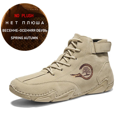 Winter Men Boots Suede Leather With Fur Ankle Boots Men Leisure Boots Keep Warm Western Boots Men Casual Sneakers Bota Masculina
