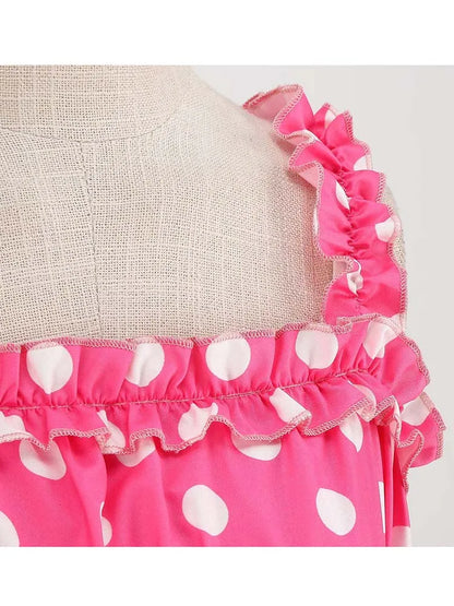 Spaghetti Strap Pink Plaid Dress Women Summer Elegant Vintage 50s Rockabilly Swing Party Dress