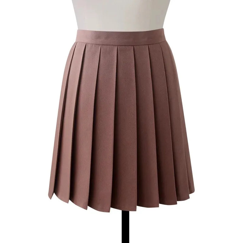 Women High Waist Pleated Midi Skirt Y2k Summer Knee-length Preppy Style Harajuku  Hot Street School Cosplay Casual Female Faldas