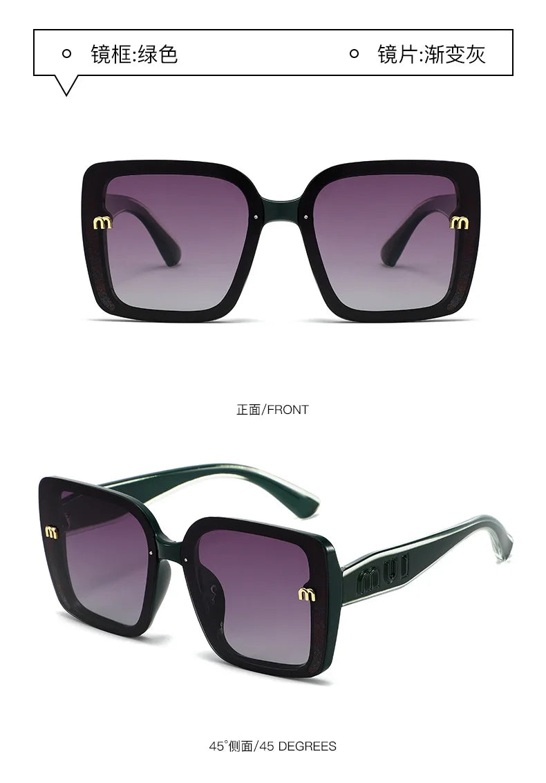 2026 New Luxury Square Sunglasses for Women Sun Glasses Oversized Frame UV400 Protection Trendy Shades for Driving Daily Wear