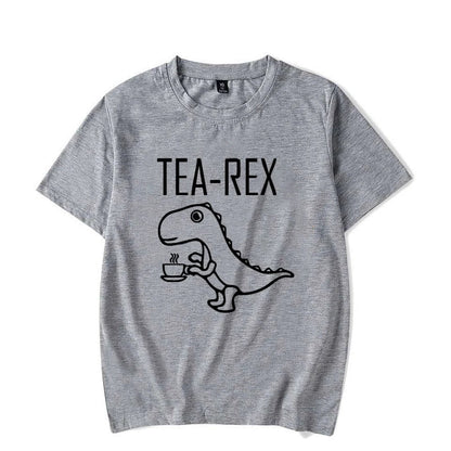 Men Women T-Shirts Tea Rex Funny Dinosaur Drink Coffee T Shirts Fashion Casual TShirt High Quality Streetwear Tops Tee Shirt