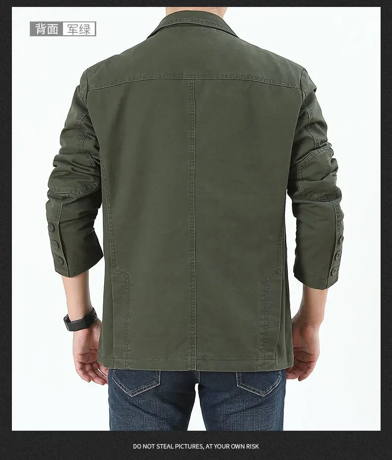 Men Blazer Middle-aged Loose Men Fashion Business British Style Casual Suit Three Button Cotton Casual Clothes Single West Coat