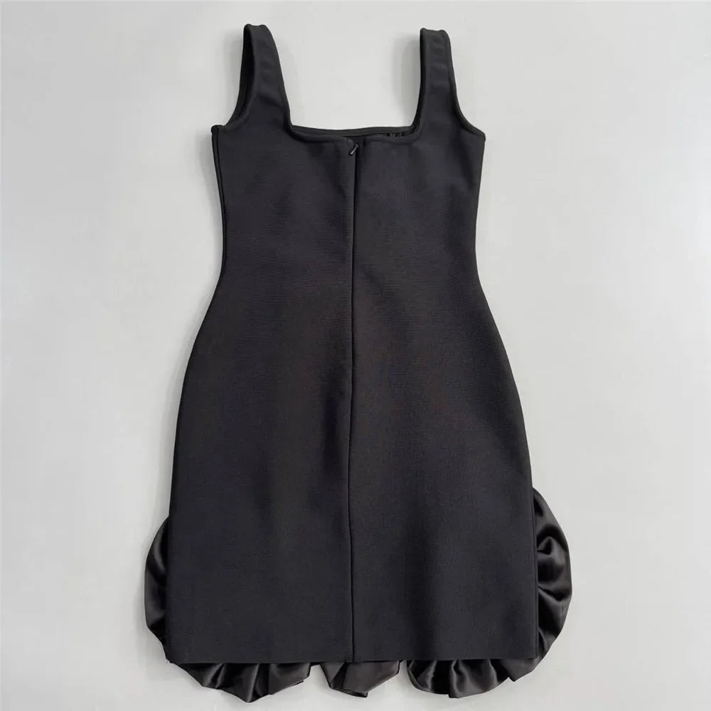 Women Sexy Ruffles Summer Clothing 2025 New Sleeveless Bandage Dress Club Party Mini Dresses
