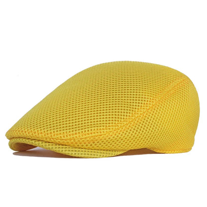 Men Women Hat Adjustable Newsboy Beret Ivy Cap Cabbie Flat Caps  Breathable Mesh Summer