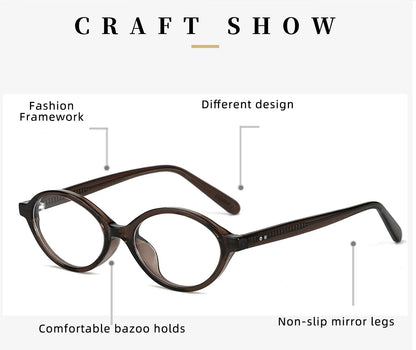 Simple Geometric Oval Small Frame Retro Design Women's Polarized Sunglasses UV Protection Customizable Prescription K9142