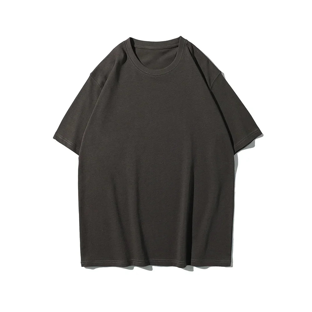 Men's Oversized T-Shirt 9.9oz 280 Grams Heavy High Quality Short Sleeve Cotton Tee Solid Color Unisex Streetwear