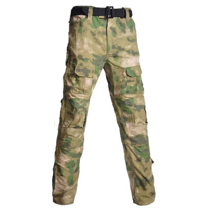 Tactical Military Camo Pants Men Multi Pockets Cargo Trousers with Protective Knee Pads for Hunting Airsoft Wargame