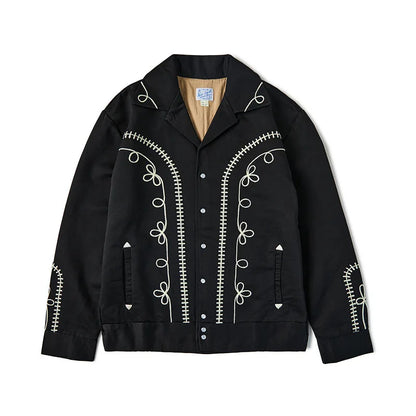 Non Stock Bolero Men's Rockabilly Jacket in Black Vintage-Inspired Western Embroidery Outerwear