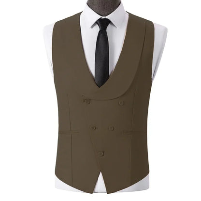 Men Vest Light Champagne With Lapel Solid Waistcoat For Wedding Banquet Prom Business Work Office Casual Daily Men Suit Vest