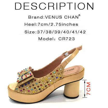 Gold Party Shoe and Bag Set for Wedding Italy Style Italian Matching Shoes and Purse Set for Bride Bridal High Heels Sandals Bag