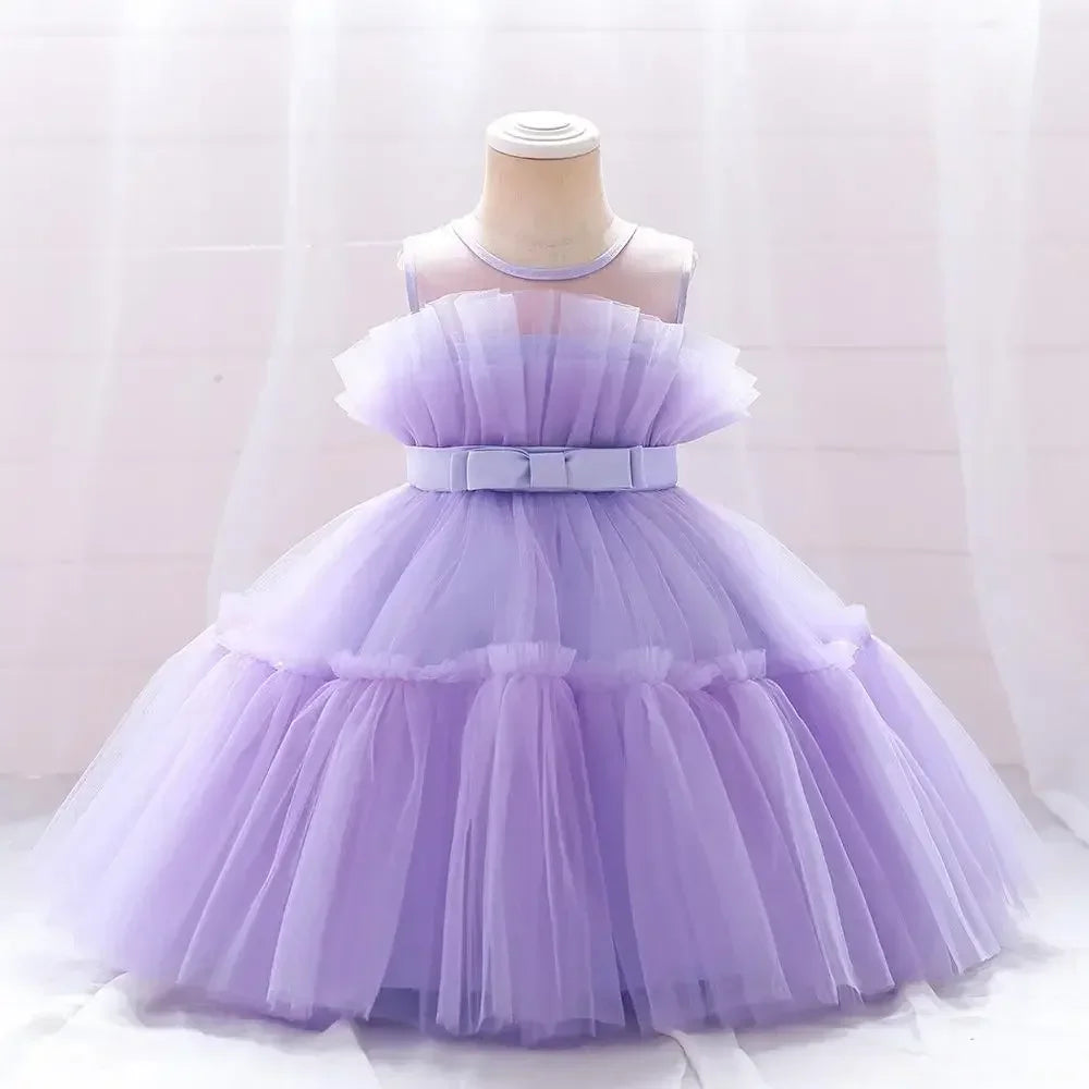 Baby Yellow Dress For Girls Kids Wedding Bridesmaid Dresses Toddler Tulle Birthday Princess Party Dress Infant Outfits Vestidos