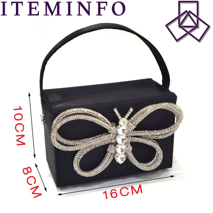 2023 Ladies Pointed-Toe Party High Heels Magenta Colour Bow Rhinestone Stereo Bag Evening  African Wedding Shoe And Bag Set