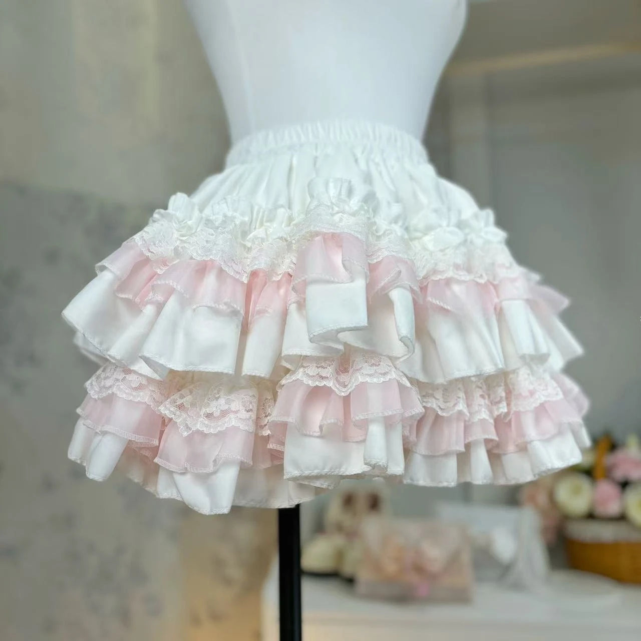 Princess Lolita Vintage Cake Skirt Sweet Kawaii Lace Ruffles Mini Skirts Harajuku Y2k Style Party Faldas Mujer Summer