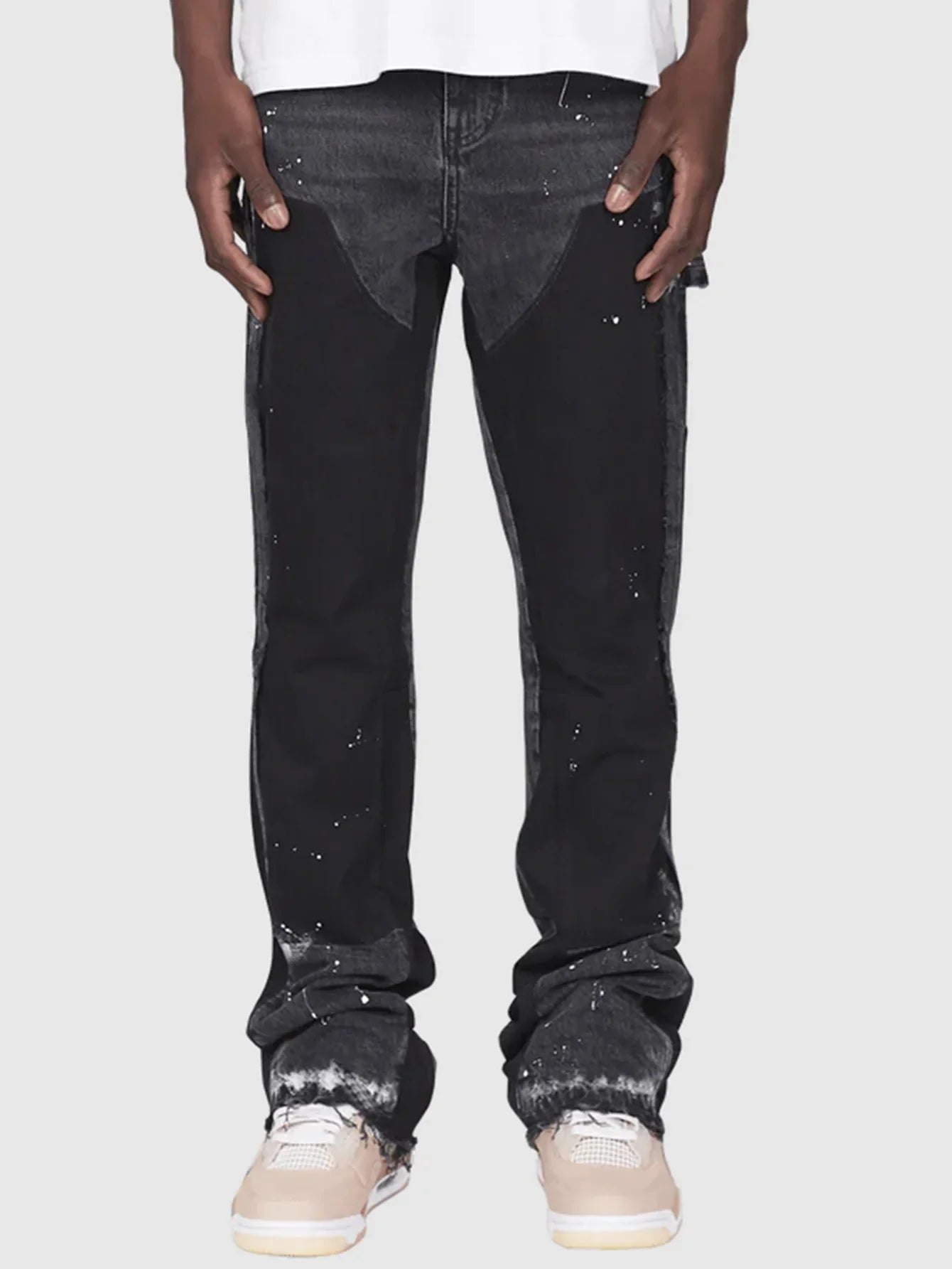 Washed Jeans Men Vintage Ankle Length Trousers Mid Waist Pockets Button Zipper Fly Distressed Denims Streetwear Straight Pants