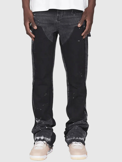Washed Jeans Men Vintage Ankle Length Trousers Mid Waist Pockets Button Zipper Fly Distressed Denims Streetwear Straight Pants