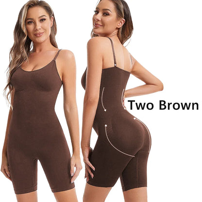 Seamless Women Bodysuit Butt Lifter Shapewear Waist Trainer Body Shaper Strappy-Back Chest Enhancing Corrective Underwear Corset