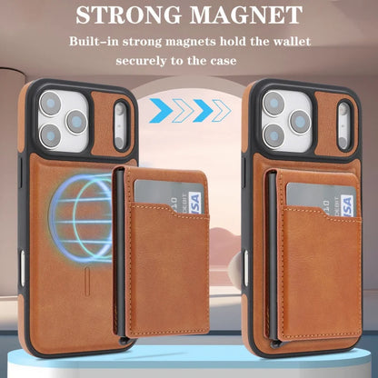 Magnetic Wallet Phone Case for iPhone 13 14 15 16 17 Pro Max, Wireless Charging Foldable Stand, Card Holder Protective Cover