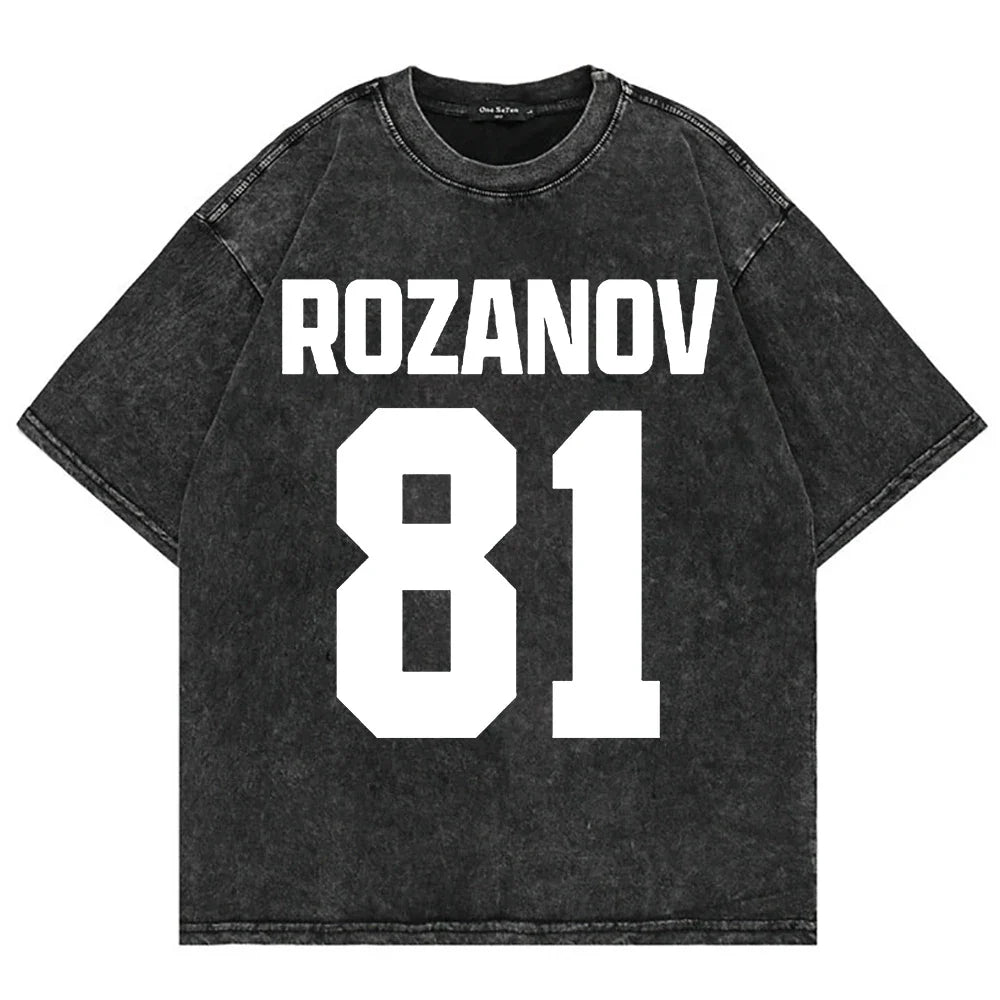 100% Cotton Vintage Washed Heated Rivalry Ilya Rozanov 81 Boston Raiders T Shirt Men Scott Hunter Shane Hollander Acid Wash Tees