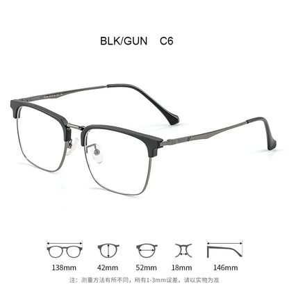 Men's Classic Business Eyeglasses Frames Anti-Blue Light Reading Glasses Myopia Hyperopia Customizable Prescription KE001