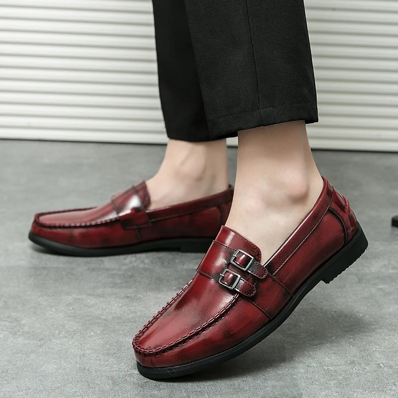 Business men's loafers Comfortable flat bottomed Elegant gentleman style Daily work Outdoor leisure street 38-46 leather shoes