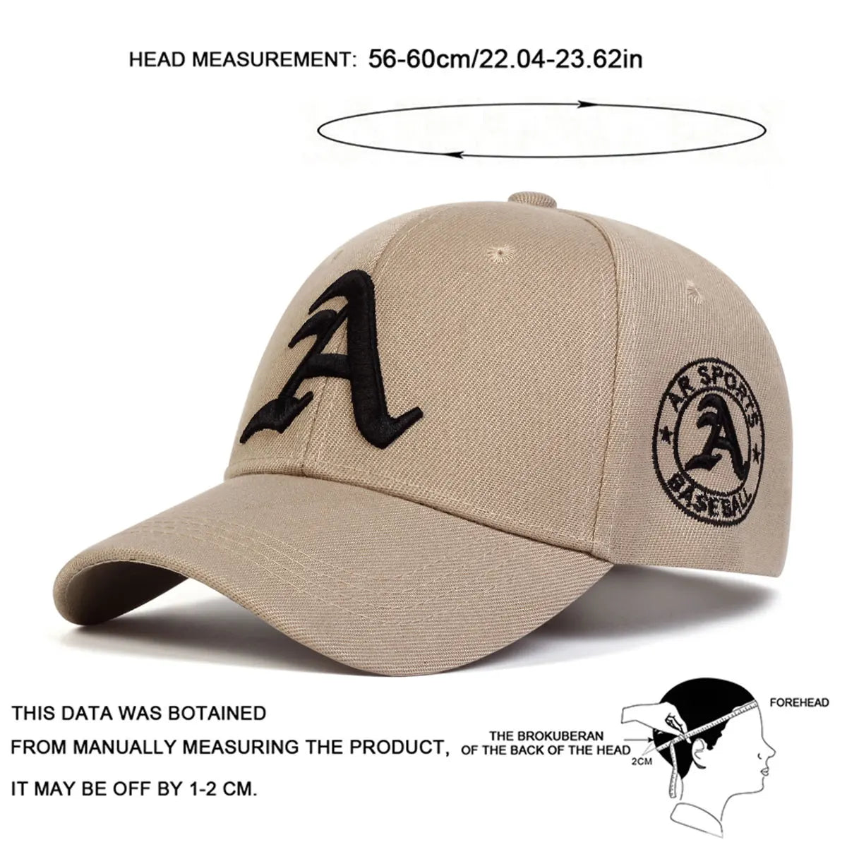 Unisex Gothic Letter A Embroidery Baseball Caps Spring And Autumn Outdoor Adjustable Casual Hats Sunscreen Hat