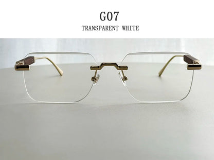 Rimless Sunglass Men Vintage 2025 Fashion Glasses Square Sunglasses Women Trendy And Fashionable Gafas De Sol Hombre Zonnebril
