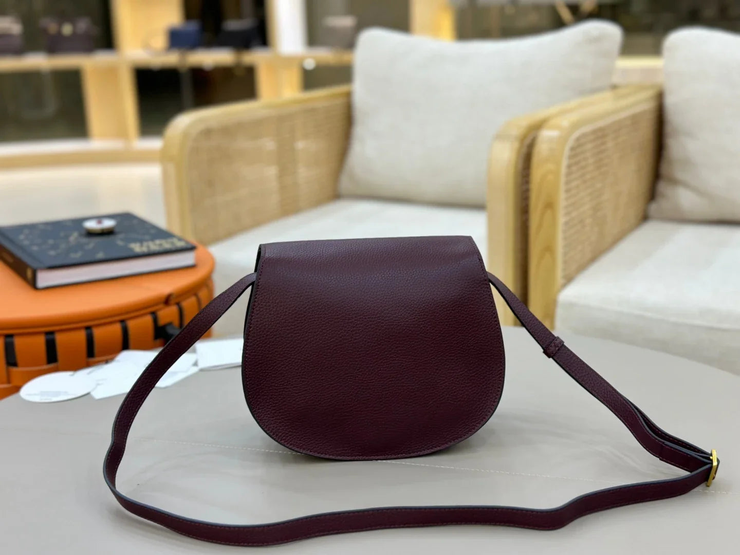 Classic Genuine Leather Saddle Crossbody Bag Vintage Fringe Shoulder Purse For Women Classic U-Shape Stitched Handbag
