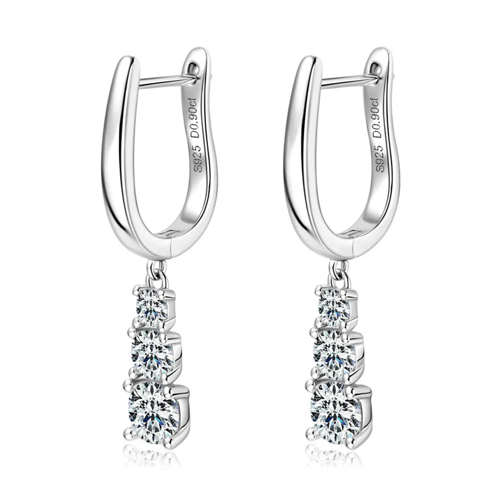 D VVS1 Full Moissanite Pandent Earrings for Women Engagement Wedding Fine Jewelry with GRA s925 Sterling Sliver Earring