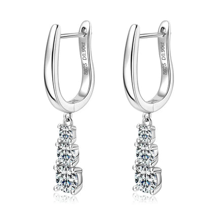 D VVS1 Full Moissanite Pandent Earrings for Women Engagement Wedding Fine Jewelry with GRA s925 Sterling Sliver Earring