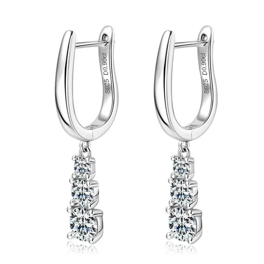D VVS1 Full Moissanite Pandent Earrings for Women Engagement Wedding Fine Jewelry with GRA s925 Sterling Sliver Earring