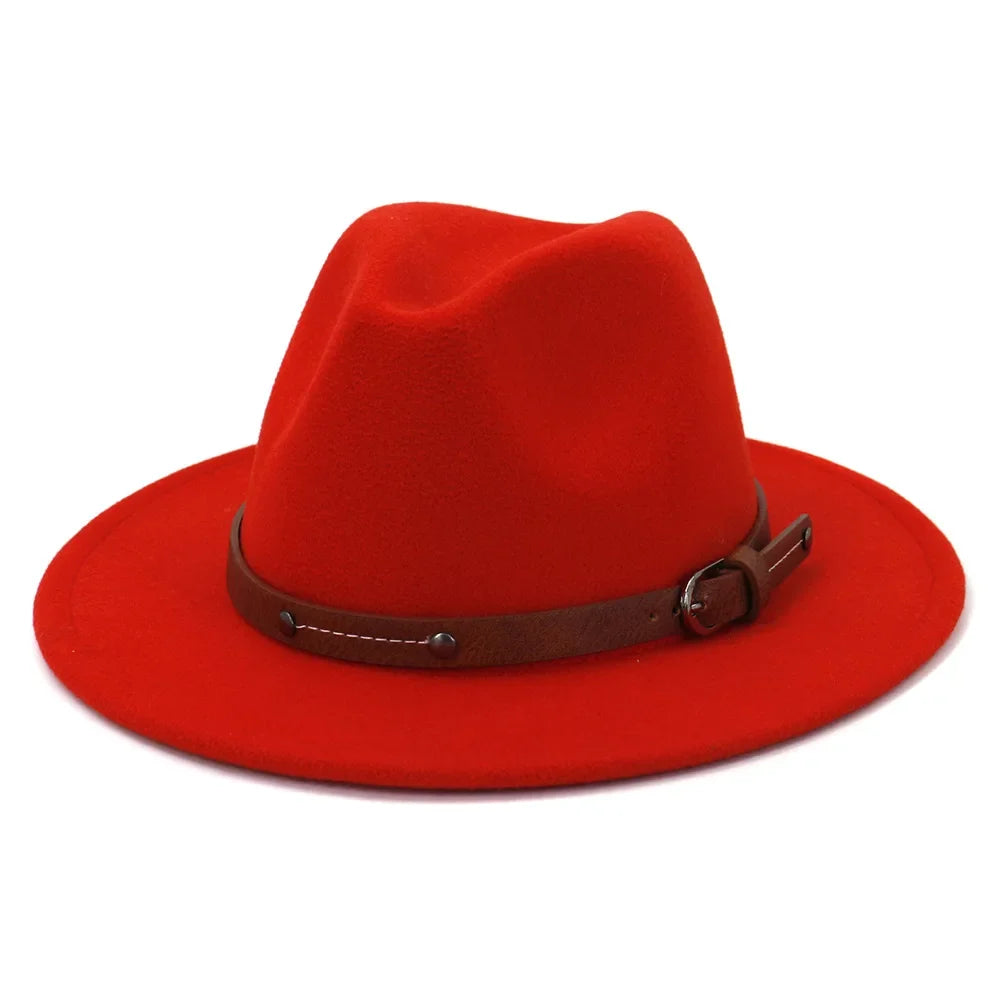 Fedoras Winter Hat For Women 59-61CM Men Panama Felted Jazz Hats New Trilby Church Cap sombreros de mujer