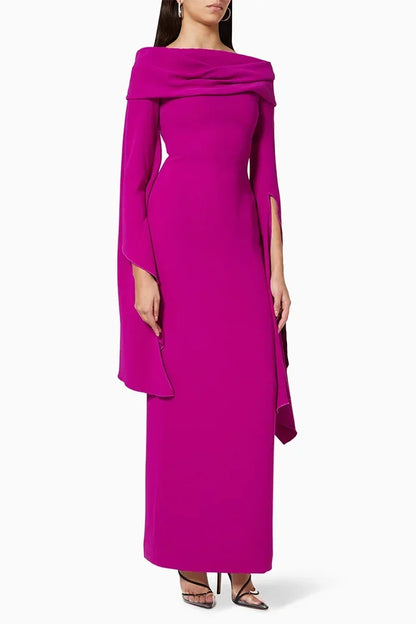 Customized Prom Dress Off The Shoulder Column Evening Gowns Long Sleeves Exquisite High Quality Occasion Formal Party Dress