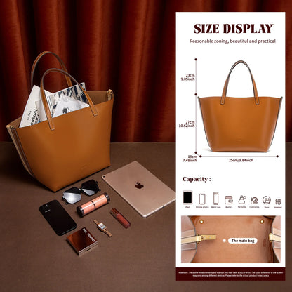Autumn and Winter Classic Solid Color Retro Handbag, Women's New Large Capacity Tote Bag