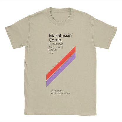 Men T-Shirts Makatussin Comp 80ml Label Vintage Cotton Tee Shirt Short Sleeve Funny T Shirts Crewneck Clothes Summer