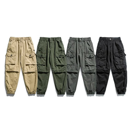 Korean Streetwear Tactical Cargo Pants Japanese Harajuku Casual Plus Size Harem Joggers Men Clothing Multi-Pocket Trousers Male